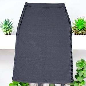 Antthony Originals Black Knit Pencil Skirt Women’s M Midi Stretch Pull-On NWT